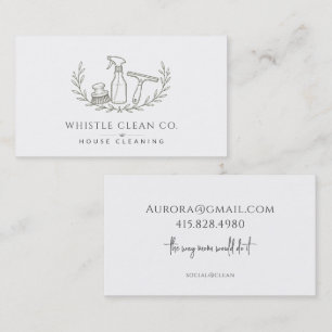 Modern House Cleaning Maid Service Business Card