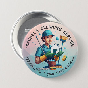 Modern House Cleaning Maid Service Housekeeping 7.5 Cm Round Badge