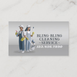 Modern House Cleaning Maid Service Housekeeping Bu Business Card