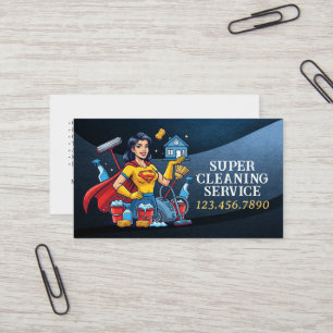 Modern House Cleaning Maid Service Housekeeping Business Card