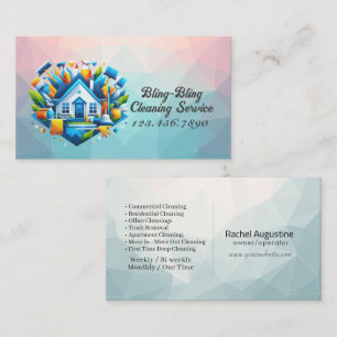 Modern House Cleaning Maid Service Housekeeping Business Card