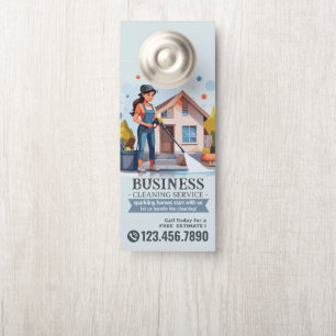 Modern House Cleaning Maid Service Housekeeping Do Door Hanger