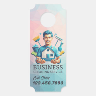 Modern House Cleaning Maid Service Housekeeping Door Hanger