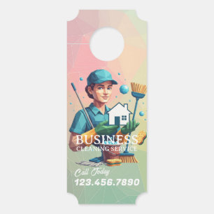 Modern House Cleaning Maid Service Housekeeping Door Hanger