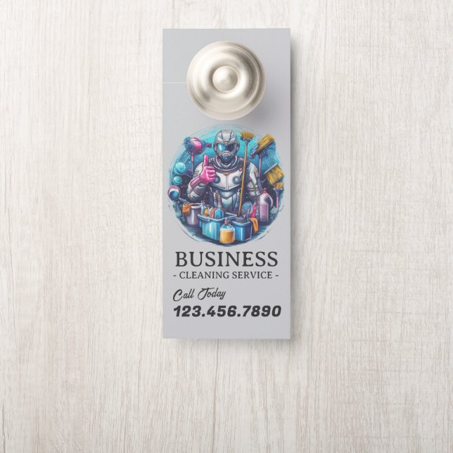 Modern House Cleaning Maid Service Housekeeping Door Hanger (On Knob)