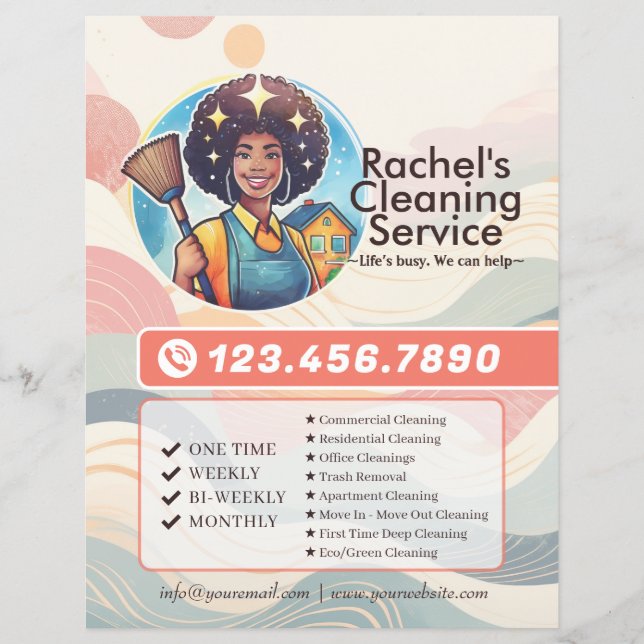 Modern House Cleaning Maid Service Housekeeping Flyer (Front)