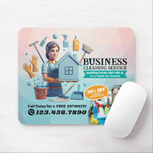 Modern House Cleaning Maid Service Housekeeping Mouse Mat
