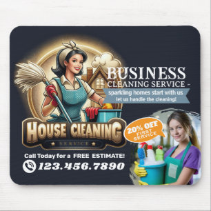 Modern House Cleaning Maid Service Housekeeping Mouse Mat