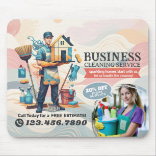Modern House Cleaning Maid Service Housekeeping Mouse Mat