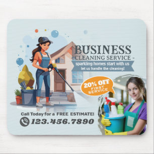 Modern House Cleaning Maid Service Housekeeping Mouse Mat