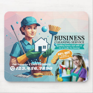 Modern House Cleaning Maid Service Housekeeping Mouse Mat