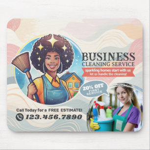 Modern House Cleaning Maid Service Housekeeping Mouse Mat