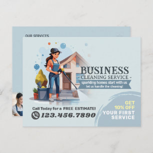 Modern House Cleaning Maid Service Housekeeping Postcard