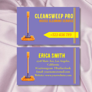Modern House Cleaning Maid Service Logo Business Card