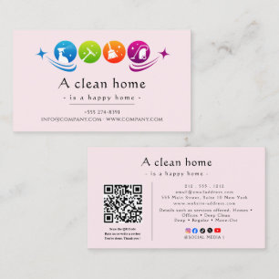 Modern House Cleaning Service Business Card