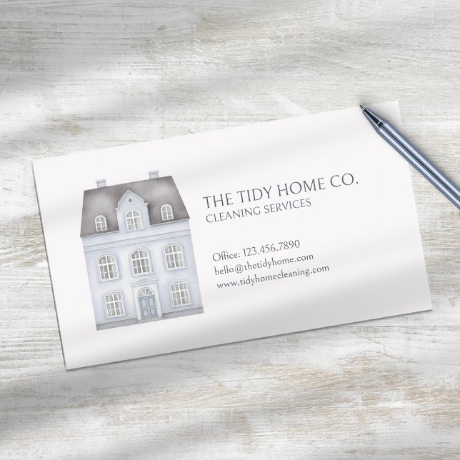 Modern House Cleaning Services Minimal Business Card (Creator Uploaded)