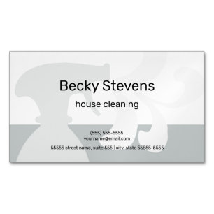 Modern House Cleaning Simple Grey Spray Bottle Magnetic Business Card