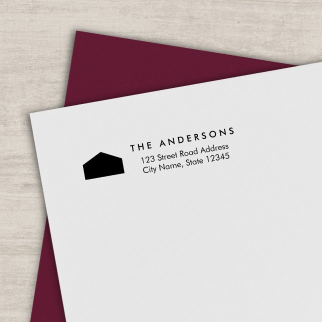Modern House Family Name Return Address Self-inking Stamp (Creator Uploaded)