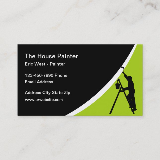 Modern House Painter Business Card Design (Front)