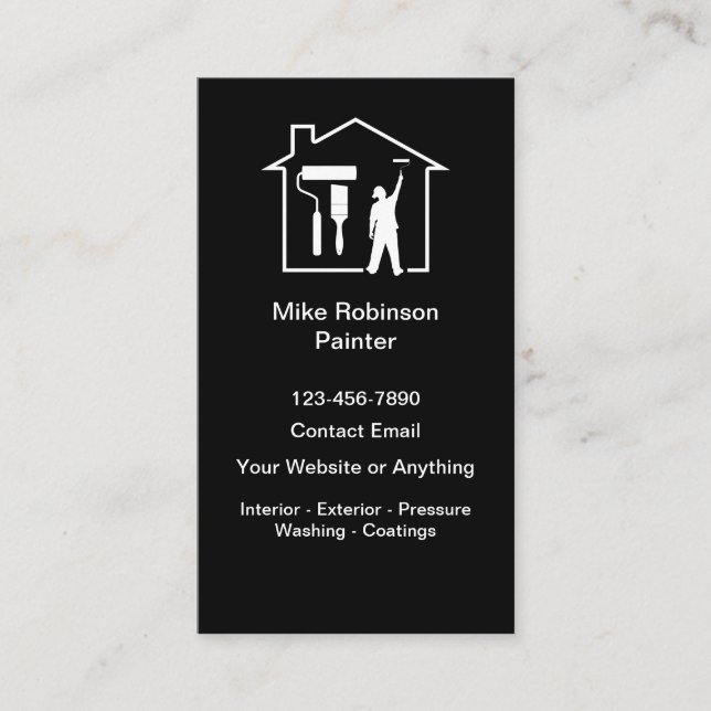 Modern House Painter Business Cards Design (Front)