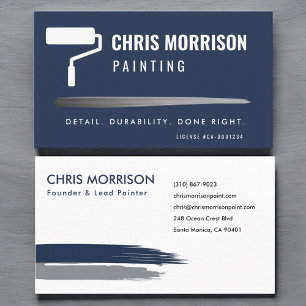 Modern House Painting Service Navy Blue  Business Card