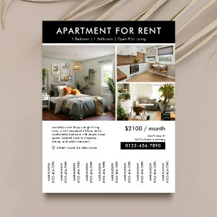 Modern House Property For Rent Tear Off Strips Flyer