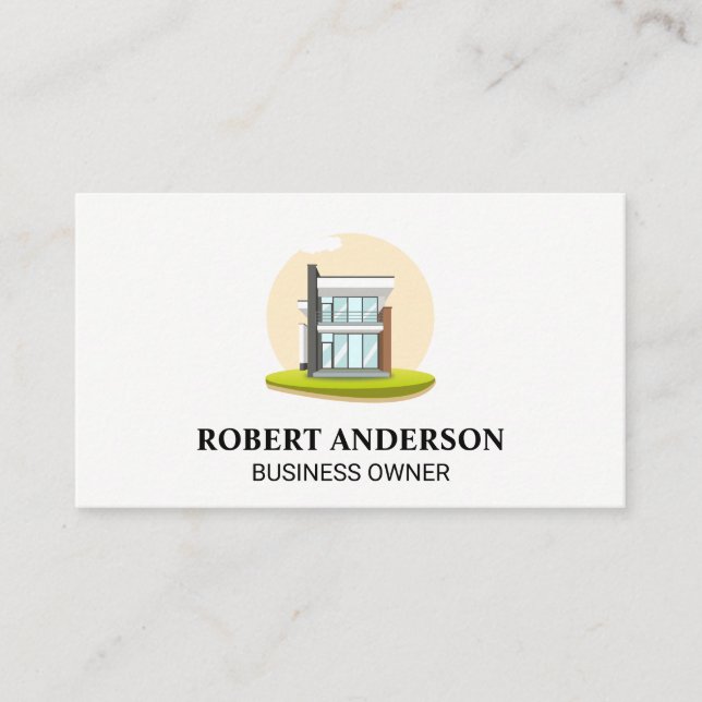 Modern House | Real Estate Logo Business Card (Front)
