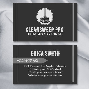 Modern Housekeeping Cleaner Maid Service Logo Business Card