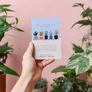 Modern Houseplant Wedding Thank You Card