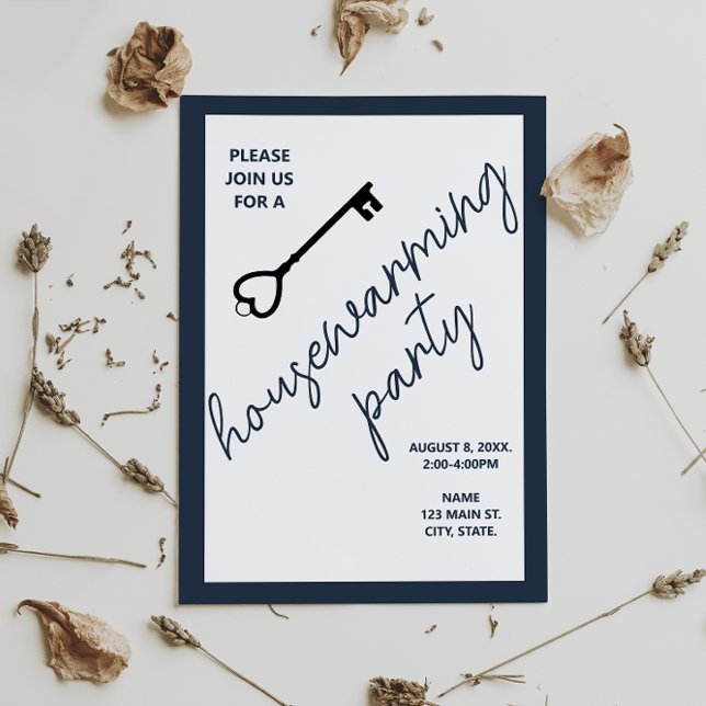 Modern Housewarming Party Invitation | Navy Blue (Creator Uploaded)