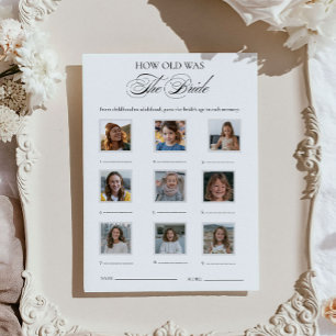 Modern How Old Was The Bride Photo Game Card