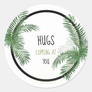 Modern Hugs Coming At You Foliage Classic Round Sticker