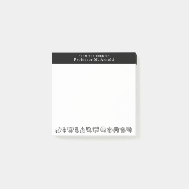 Modern Human Anatomy Science Sketch Personalised Post-it Notes (Front)
