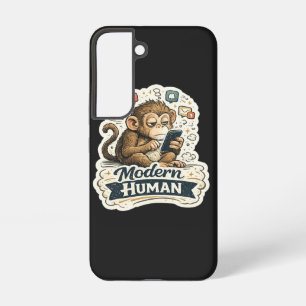 Modern Human Funny Monkey Smartphone Social Media  Samsung Galaxy Case
