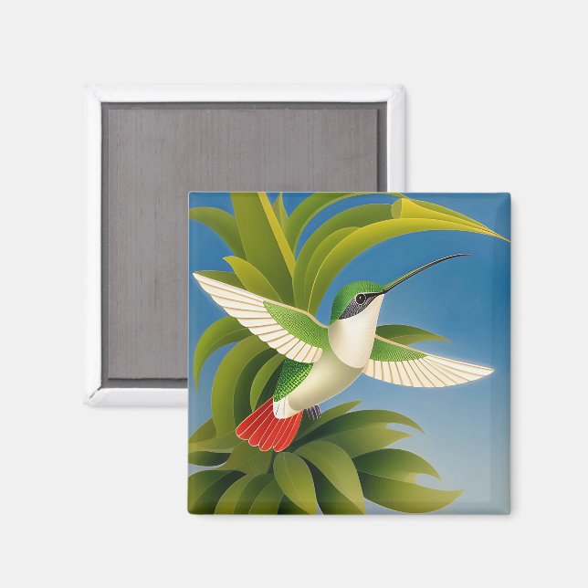Modern Hummingbird Magnet (Front/Back)