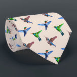 Modern Hummingbirds on Light Champagne Beige Tie<br><div class="desc">Beautiful and modern hummingbirds on light champagne beige. Hummingbirds stand for intelligence,  beauty and love.</div>