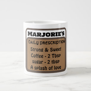 Modern Humour Minimalist Name Coffee Lover Large Coffee Mug