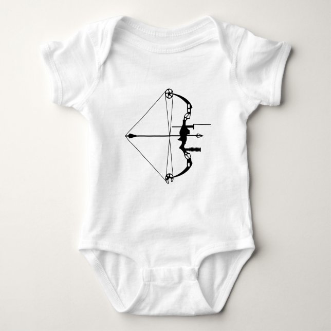 Modern Hunting Bow and Arrow Baby Bodysuit (Front)