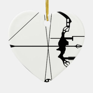 Modern Hunting Bow and Arrow Ceramic Tree Decoration