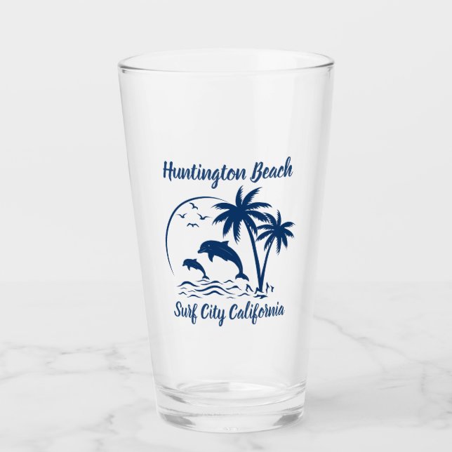 Modern Huntington Beach California Dark Blue Glass (Front)