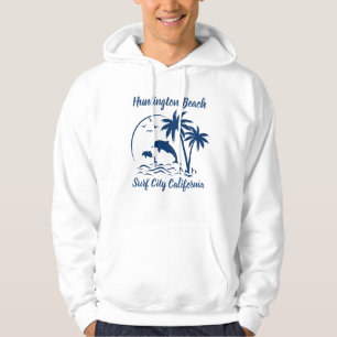 Modern Huntington Beach California Dark Blue Hoodie