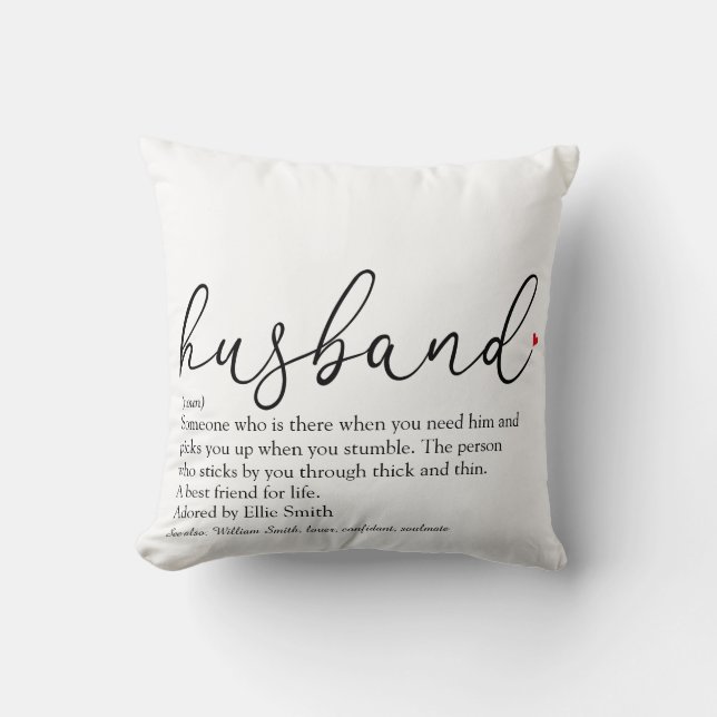 Modern Husband Definition Script Photo Cushion (Front)