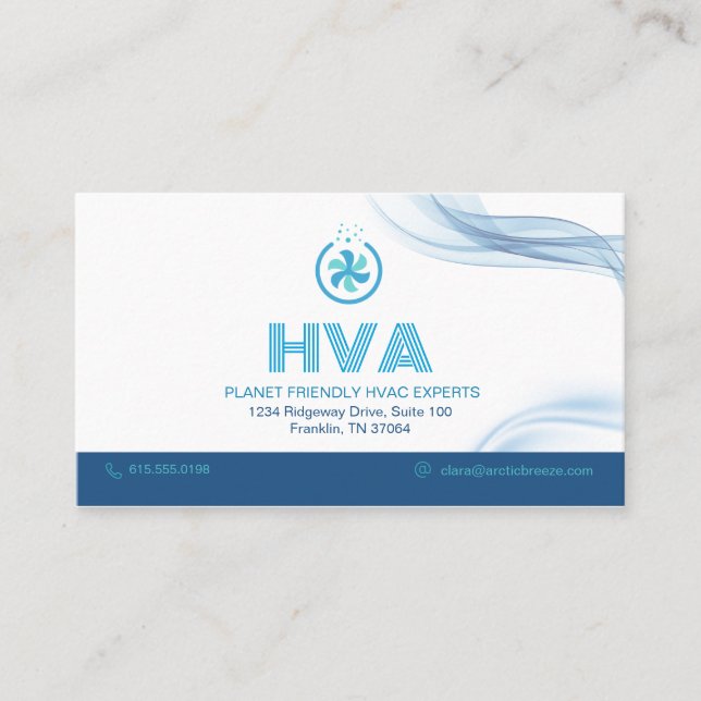 Modern HVAC Climate Control Business Card (Front)