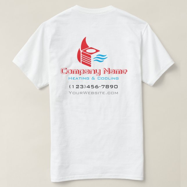 Modern HVAC Logo Design Uniform T-Shirt (Design Back)