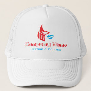 Modern HVAC Red and Blue Uniform Trucker Hat