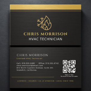 Modern HVAC Technician QR Code Business Card