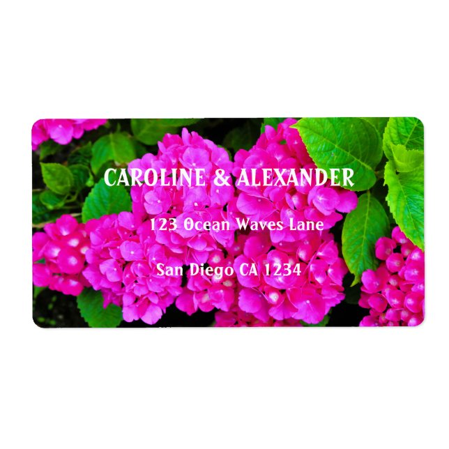 Modern Hydrangea Pink Floral Blossoms Wedding  (Front)