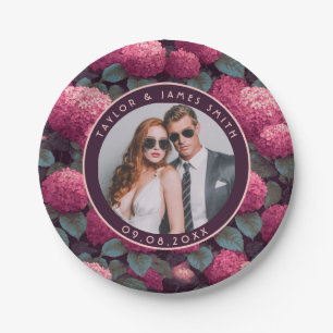 Modern Hydrangeas Plates For Wedding Keepsake