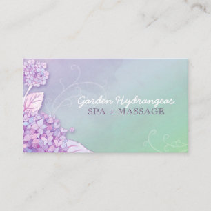 Modern Hydrangeas Spa + Massage Business Card