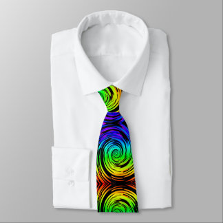 modern hypnotize spiral rainbow twist pattern tie